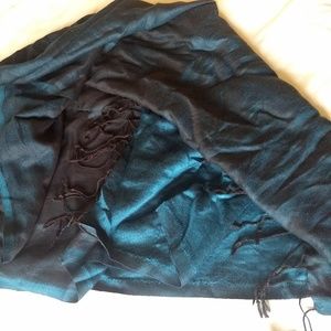 Turquoise and Black Pashmina Scarf